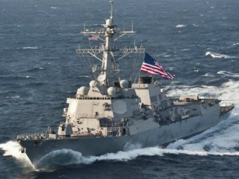 U.S. Navy guided missile destroyer James E. Williams docks in Odesa